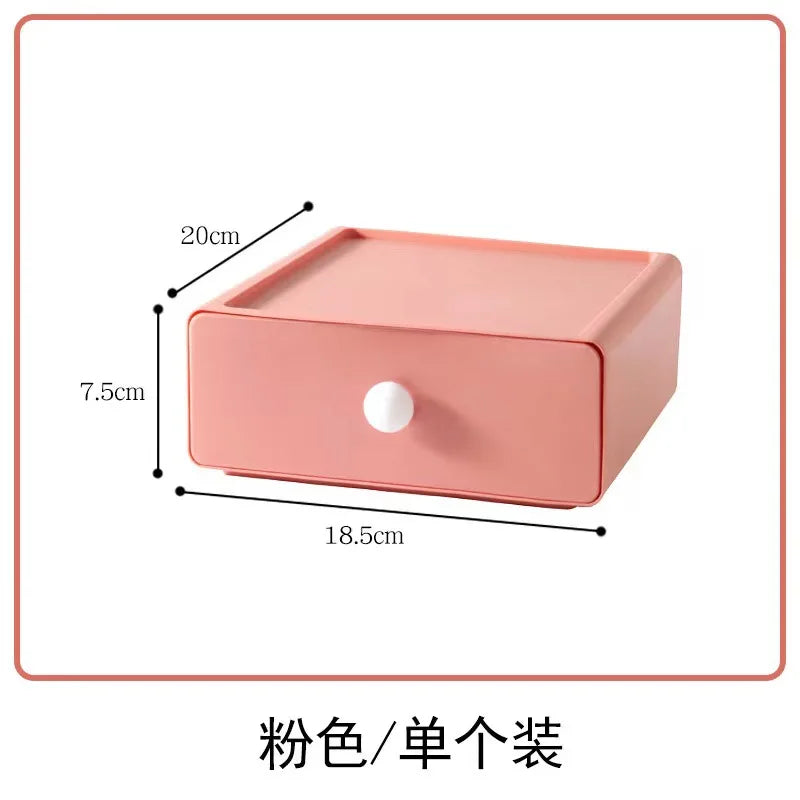 Desktop Storage Box Drawer Storage Box Can Be Superimposed Organizing Box Cosmetics Desk Dormitory Desk Storage Box